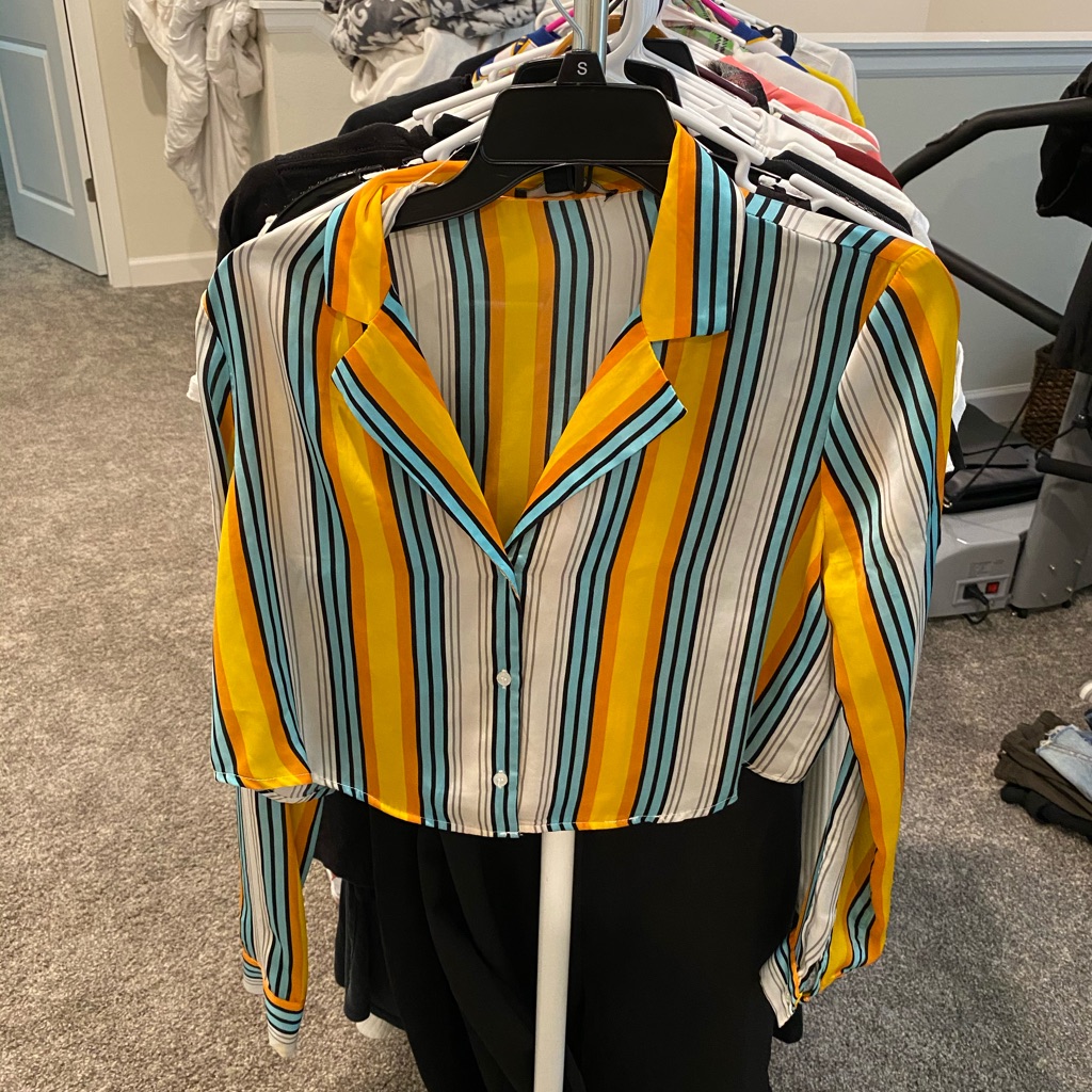 Cropped Stripped Button Down